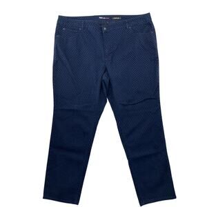 Style & Co Jeans Womens 24W Plus Indigo Black Polka Dot Slim Leg 30.5" Inseam